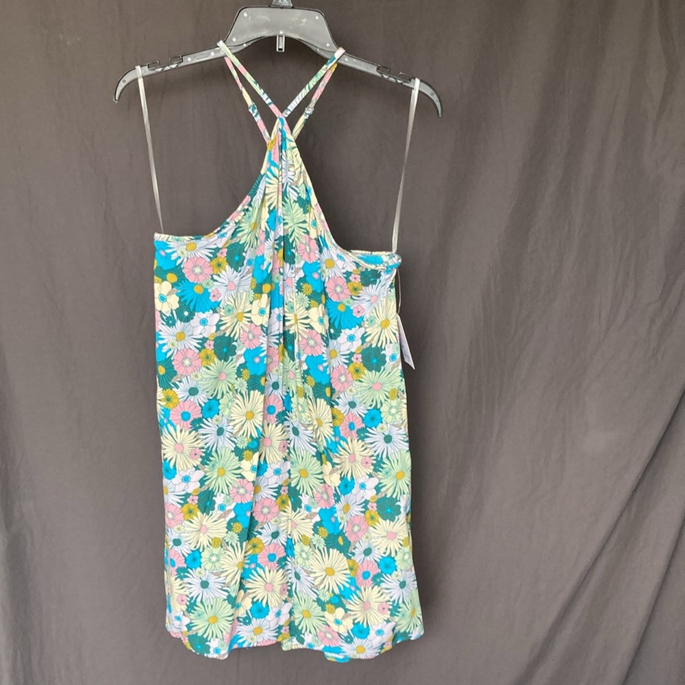 3/$24 SO dress Halter neck swing mini dress floral print dress boho M jr - Picture 9 of 17